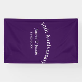 30th wedding anniversary name date purple simple banner