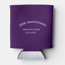 30th wedding anniversary name date purple simple dosenkühler