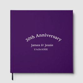 30th wedding anniversary name date purple simple gästebuch