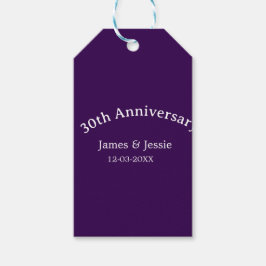 30th wedding anniversary name date purple simple geschenkanhänger