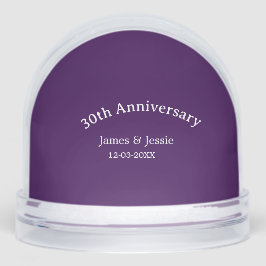 30th wedding anniversary name date purple simple schneekugeln