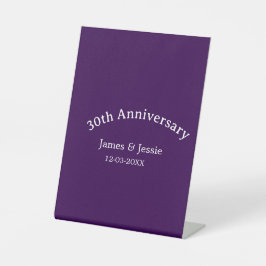 30th wedding anniversary name date purple simple sockelschild