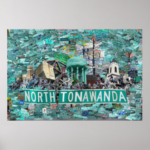 30x20 Druck - Die Straßen von North Tonawanda NY Poster