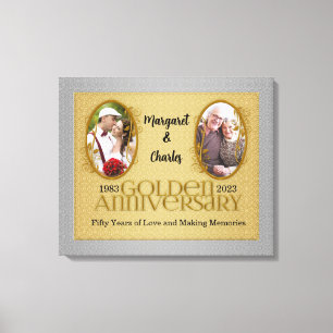 30x24 50th Golden Annivsersary Foto Collage Leinwanddruck