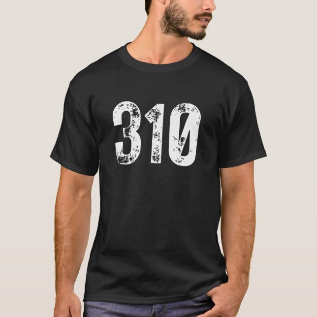 310 Area Code Los Angeles CA Mobiltelefonbereich T-Shirt (Vorderseite)