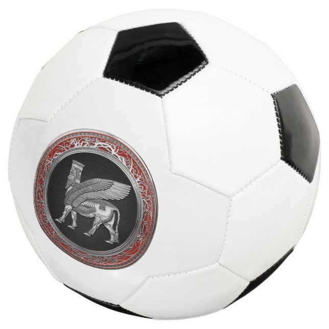 [310] Assyrian Winged Bull - Silver Lamassu Fußball (Dreiviertel)