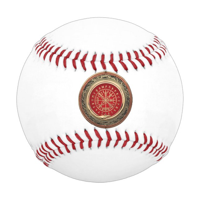 [310] Vegvisir - Viking Gold Magic Runic Compass Baseball (Vorderseite)