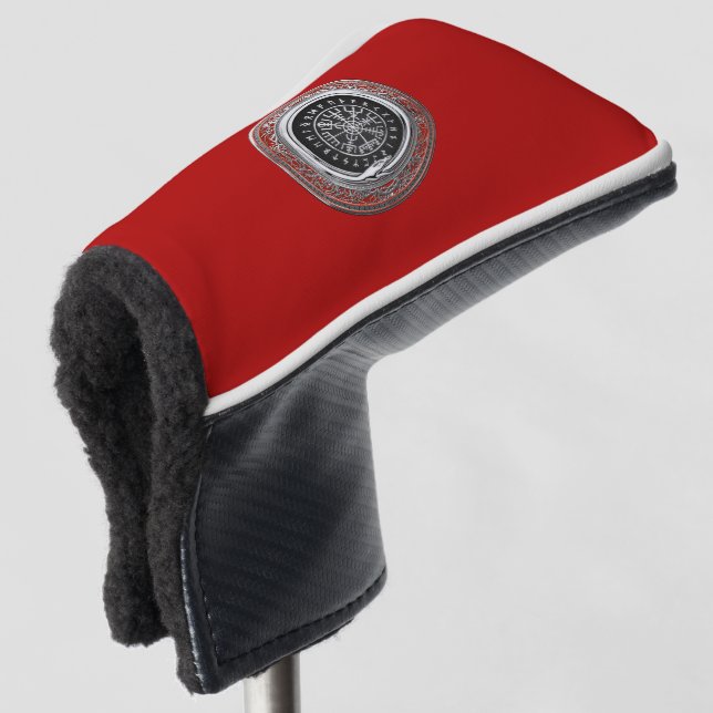 [310] Vegvisir - Viking Silver Magic Runic Compass Golf Headcover (3/4 Vorderseite)