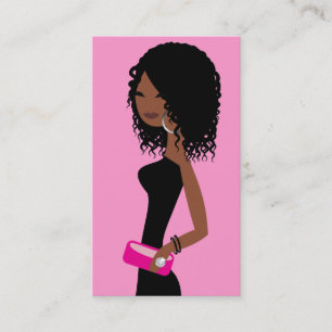 311 Afroamerikanerfashionista-Rosa Visitenkarte