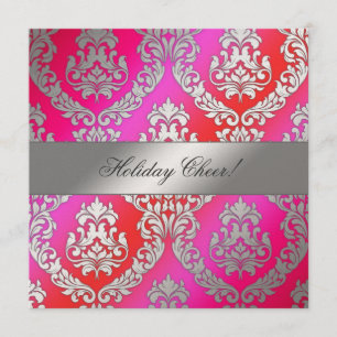 311 Alonnah Damask Cherry Cake Metallic Gold Einladung