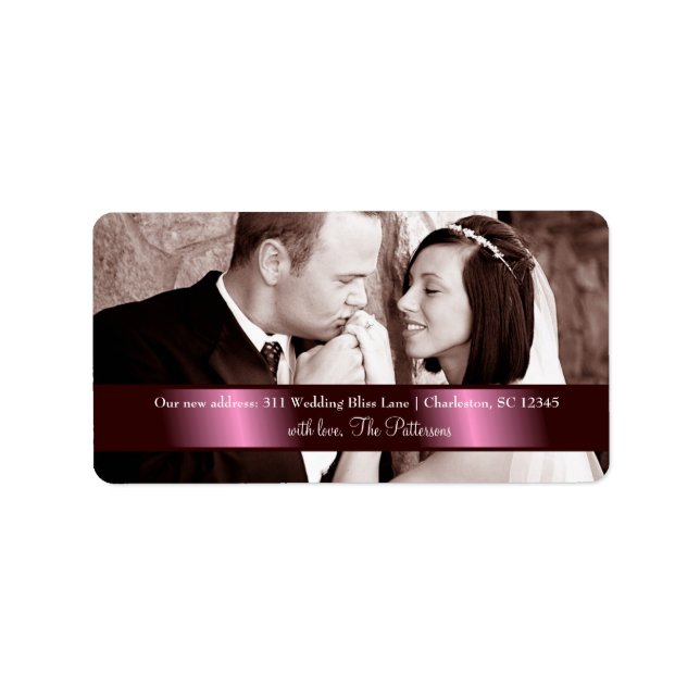 311 Anpassbare Hochzeitsplattform Adressaufkleber (Vorne)