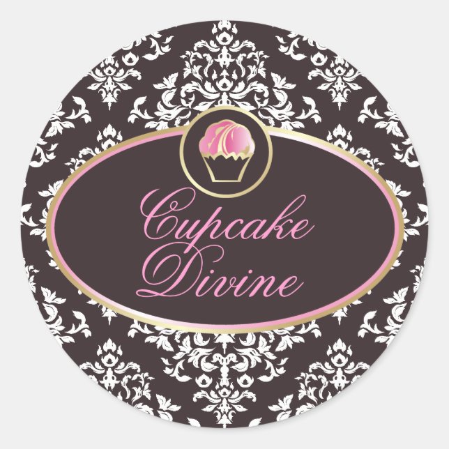 311 Aufkleber für den Cupcake Divine Solid Damask (Vorderseite)