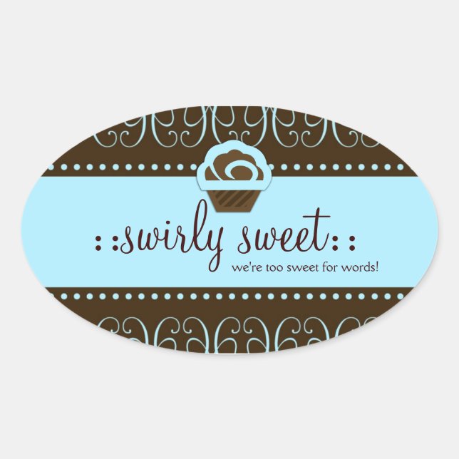 311 Baby Blue Wirbel Sweet Ovaler Aufkleber (Vorderseite)
