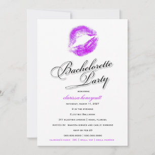 311-Bachelorette Party - lila Küsse Einladung