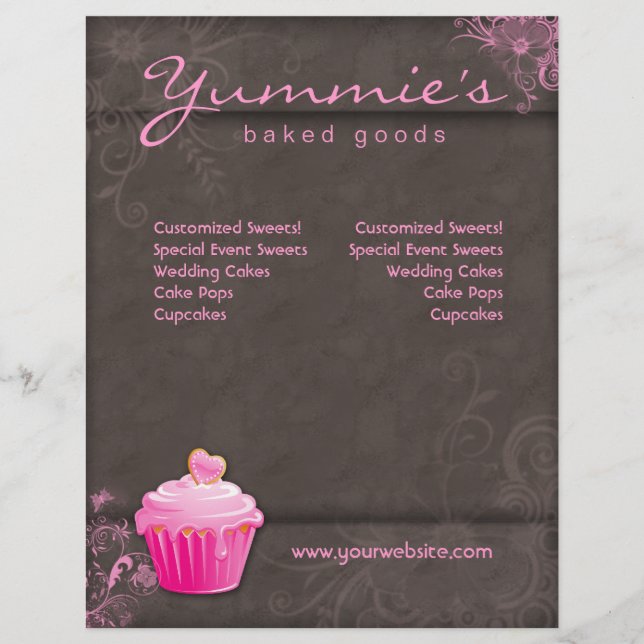 311 Bäckerei Flyer Cupcake Pink Blumenstrauß (Vorne)