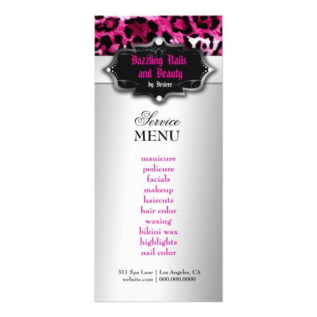 311 Baroque Boutique Hot Pink Leopard Carte de fid (Devant)