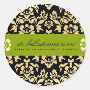 311 Belladonna Damaske Limon Runder Aufkleber