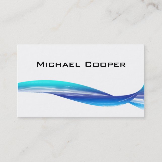 311 Beruflich Wave Business Card Blau Weiß Visitenkarte (Vorderseite)