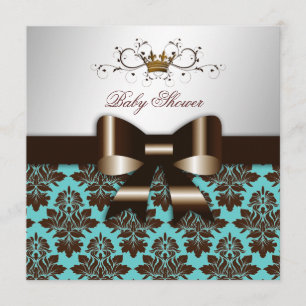 311 BlackBerry Brown Damask Rose Türkis Einladung