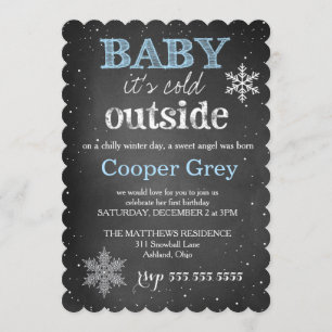 311 Blue Baby Es ist kalt draußen im Winter Geburt Einladung