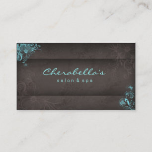 311 Blue Taupe Salon Wellness-Center Floral Visite Visitenkarte