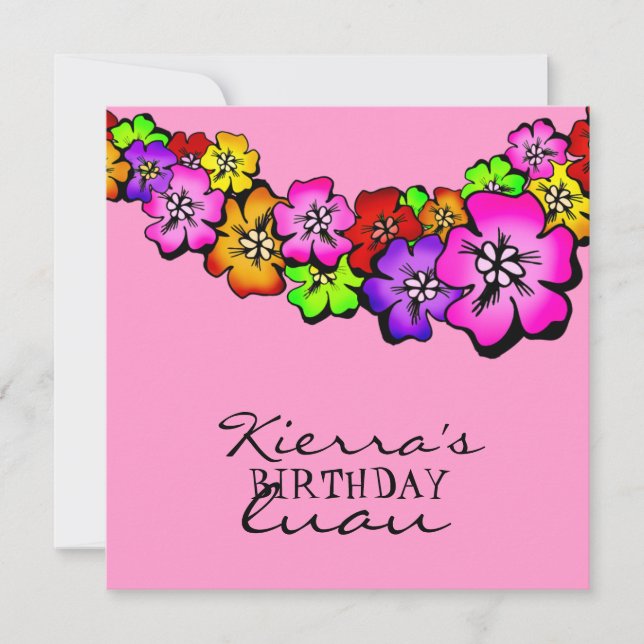 311 Blume Dusche Lei Einladung Rosa (Vorderseite)