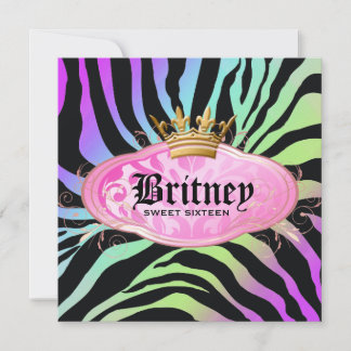 311 Bodacious Zebra Amethyst Rainbow Einladung