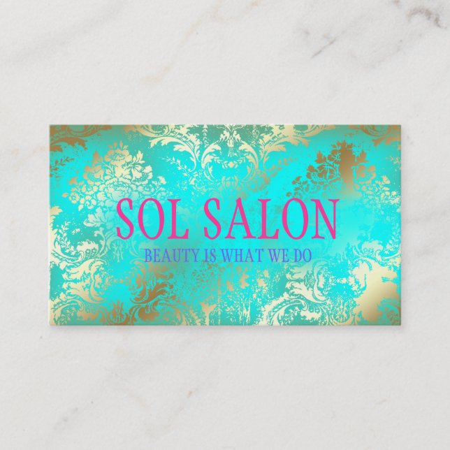 311 Boho Solenoid-Türkis-Wellness-Center, Salon Visitenkarte (Vorderseite)