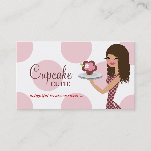 311 Candie Kuchen-Süsse-Rosa-gelocktes Haar Visitenkarte (Vorderseite)