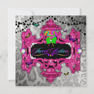 311 Candy Wonderland Pink Leopard Metallic Einladung