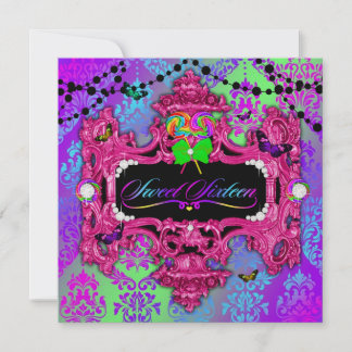 311 Candy Wonderland Pink Sweet 16 Metallic Gold Einladung
