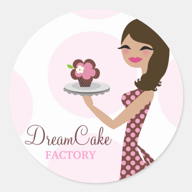 311 Carlie the Cupcake Süsse Brünett Sticker (Vorderseite)