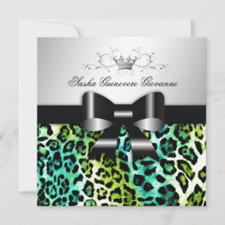 311 - Chic Hot Turquoise Limon Leopard| Süß 16 Einladung