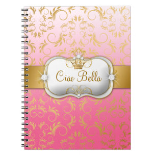 311 Ciao Bella das goldene göttliche Rosa Notizblock