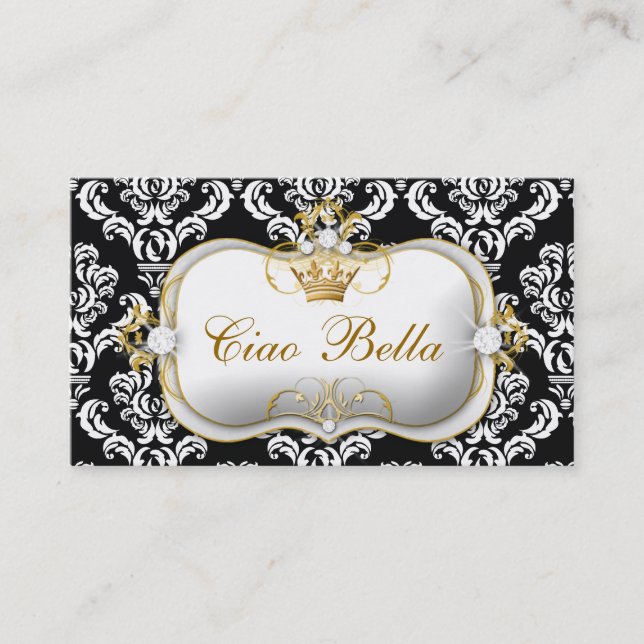 311 Ciao Bella eleganter Damast Visitenkarte (Vorderseite)