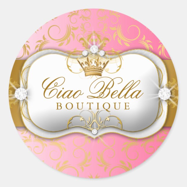 311 Ciao Bella Golden Divine Pink Fade Runder Aufkleber (Vorderseite)