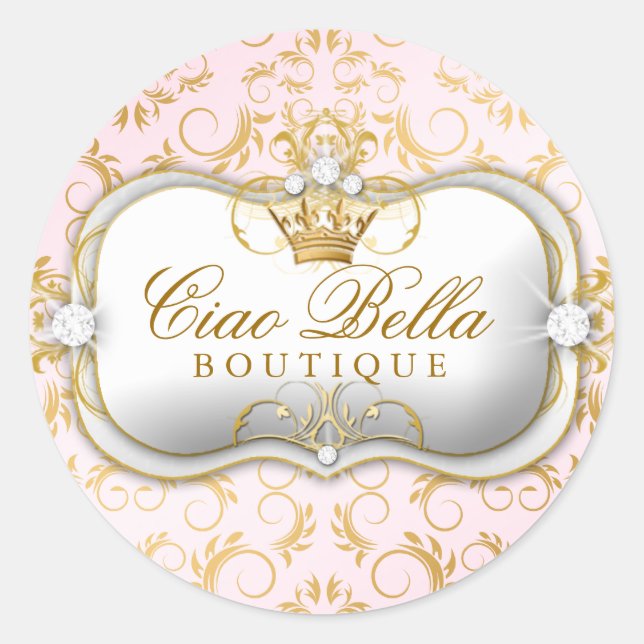 311 Ciao Bella Golden Divine Pink Runder Aufkleber (Vorderseite)