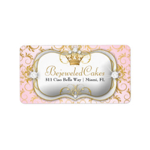 311 Ciao Bella goldenes göttliches Rosa Adressaufkleber