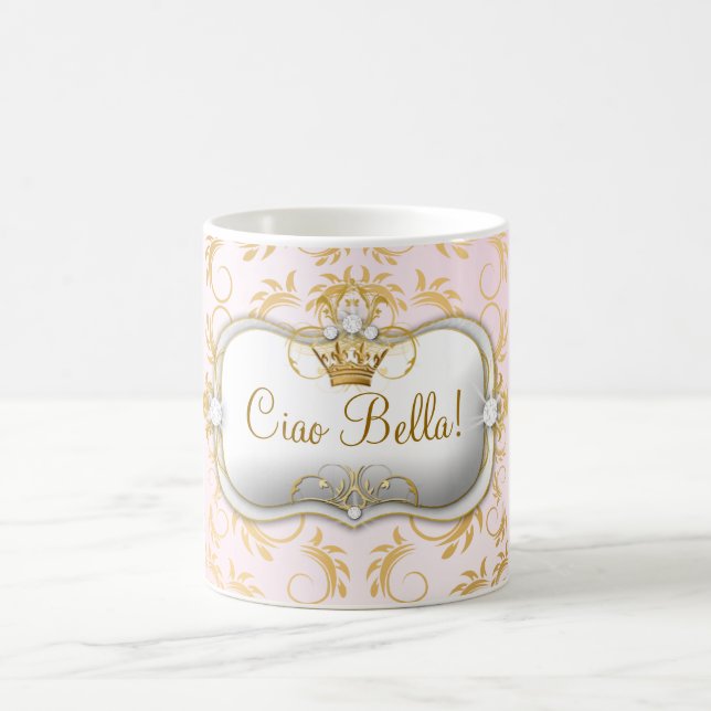 311 Ciao Bella goldenes göttliches Rosa Kaffeetasse (Mittel)