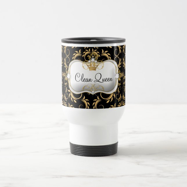 311 Ciao Bella goldenes göttliches Schwarzes Reisebecher (Mittel)