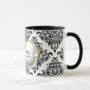 311 Ciao Bella reizender Dovey Damast Schwarz-weiß Tasse