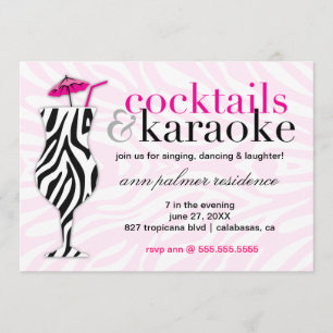 311 Cocktails u. KaraokeZebra Einladung