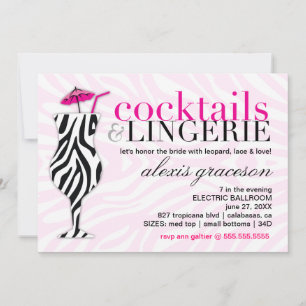 311 Cocktails und Fingerie Zebra Einladung