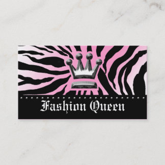 311-CROWN | ZEBRA-DRUCK HELLROSA VISITENKARTE