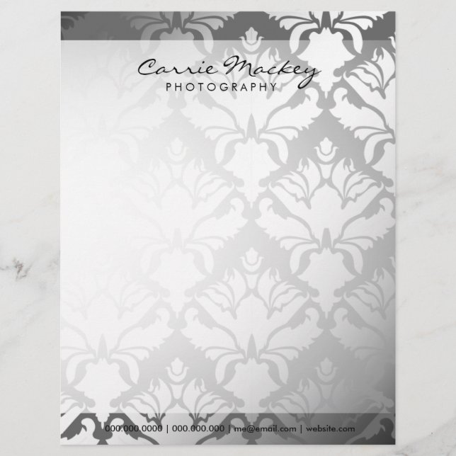 311-Damask Silber des Schimmer-| Briefbogen (Vorderseite)