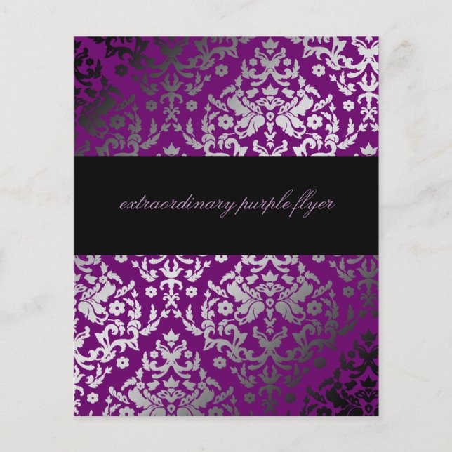 311-Dazzling Damask Außergewöhnlicher Lila Flyer (Vorne)