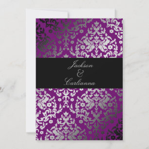311-Dazzling Damask Außergewöhnliches Lila Einladung