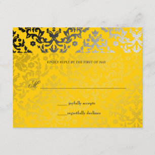 311-Dazzling Damask Yellow Jacket RSVP-Karte RSVP Karte