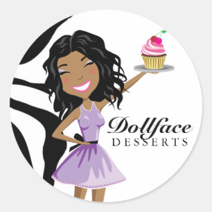 311 Desserts in Dollart Ebonie Zebra Runder Aufkleber