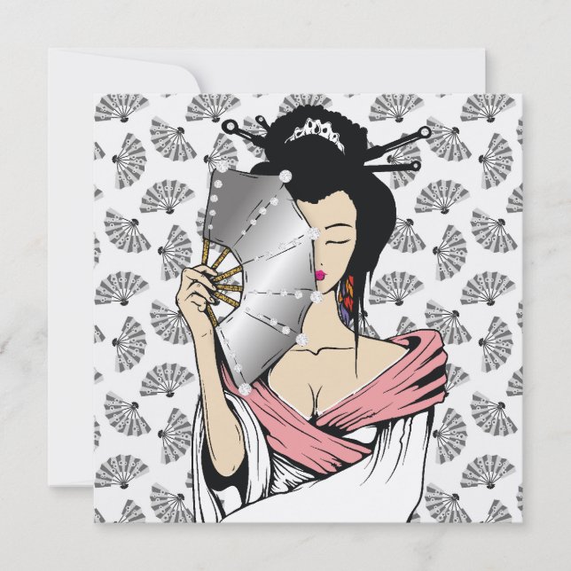 311-Diamond Geisha| Hintergrund des Lüfters Einladung (Vorderseite)